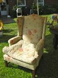 nice wing chair with ottoman
