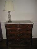 antique mahogany marble top chest