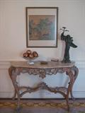 marble top French console table