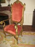 pair large antique gilded chairs