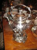 beautiful silver tipping teapot.