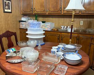 Christmas dishes, glassware