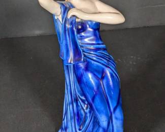 Morimura Bros. Art Deco porcelain figurine, draped woman - ships