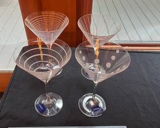 T56 - $25. Set of 4 Mikasa Martini Glasses. Measures 7.5" tall. New with tags.