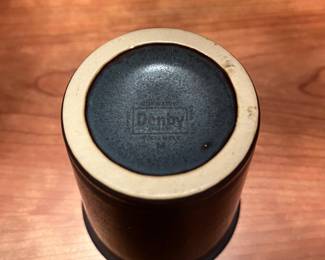 T127 - $60. Set of 6 Denby Charcoal Made in England Coffee Mugs. Each measures 4.75” tall.