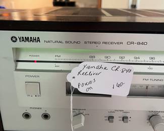 T80 - $160. Yamaha Natural Sound Stereo Receiver Model CR - 840. Powers on.