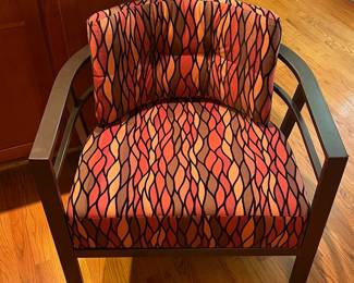T33 - $150. Amisco Furniture Side Chair with Metal Frame. Measures 31" x 32" x 25" tall. Floor to seat 17". Excellent condition.