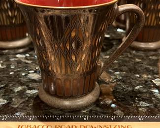 T126 - $100. Set of 10. Denby Gatsby Made in England Coffee Mugs. Each measures 4.25” tall.