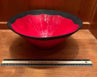 T27 - $100. Charles Chrisco Seagrove, NC Pottery Bowl. Measures 11" x 4.5" tall. Excellent condition.