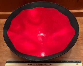 T27 - $100. Charles Chrisco Seagrove, NC Pottery Bowl. Measures 11" x 4.5" tall. Excellent condition.