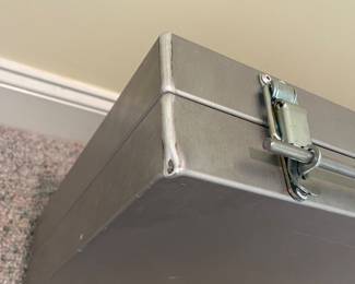 T91 - $165. Orvis Airline Travel Aluminum Double Rifle Shotgun Multi Pistol Gun Case. Measures 32” x 4” x 15” tall.