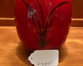 T28 - $65. Signed Pottery Vase. Measures 5" x 8.5"T