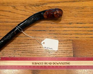 T18 - $65. Irish Blackthorn Vine Shillelagh Walking Stick with Knob Handle. Measures 35.25" tall. Excellent condition.