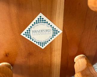 T92 - $300 each or $1000 for set of 4. "Ax handle barstool" signature piece by Bradford Woodworking. Handcrafted from cherry & ash, with turned ax handle legs.. 13" x 30"T. Excellent condition.