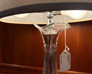 T6 - $100. Waterford Ballet Ruffle Lamp with Waterford Shade. Measures 21" T. Excellent condition.