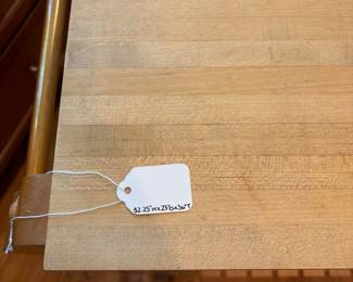 T2 - $150. Butcher Block Rolling Island. Measures 32.25" x 23" x 36" tall. Single drawer slides easily, holes for knives. Overall very good condition.