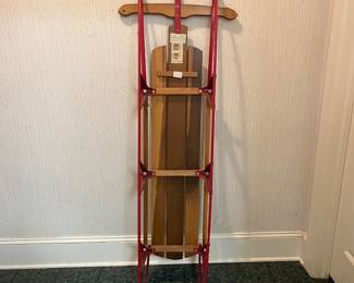 T134 - $65. Flexible Flyer III Wooden Snow Sled. Measures approximately 53” long.