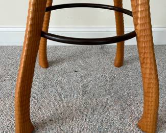 T92 - $300 each or $1000 for set of 4. "Ax handle barstool" signature piece by Bradford Woodworking. Handcrafted from cherry & ash, with turned ax handle legs.. 13" x 30"T. Excellent condition.