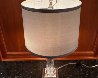 T6 - $100. Waterford Ballet Ruffle Lamp with Waterford Shade. Measures 21" T. Excellent condition.