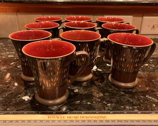 T126 - $100. Set of 10. Denby Gatsby Made in England Coffee Mugs. Each measures 4.25” tall.