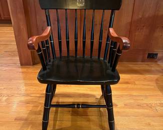 T34 - $100. Wood Duke Chair. Measures 23" x 18" x 36" tall. Floor to seat 17.5". Very good condition with minor scratching/wear.