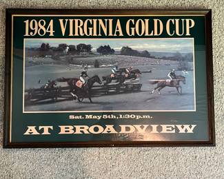 T105 - $35. 1984 Virginia Gold Cup Steeplechase Race Poster. Measures 29" x 19.5" tall.