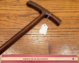 T17 - $30. Vintage Teak Cane with Carved Face on Handle. Measures 36" tall. Excellent condition.