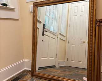 T13 - $125. Antique Wall Mirror with Original Glass. Currently set to hang vertically. Measures 36" x 45.5" tall. Very good antique condition.