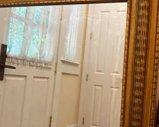 T13 - $125. Antique Wall Mirror with Original Glass. Currently set to hang vertically. Measures 36" x 45.5" tall. Very good antique condition.