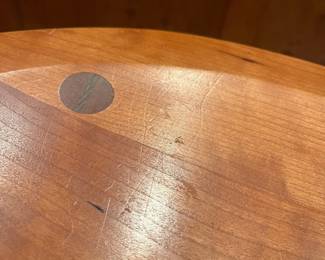 T36 - $900 FIRM. Michael Seward set of 3 Wood Stools. Measures 17.75" x 15.5" x 30" Tall. Very good condition with minor scratches.