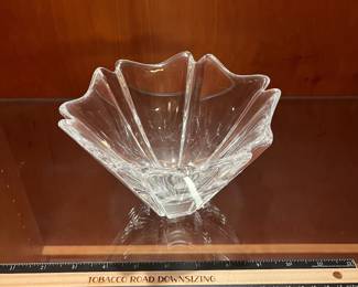 T69 - $20. Orrefors Orion Crystal Bowl. Measures 6.5” x 4.5” tall.