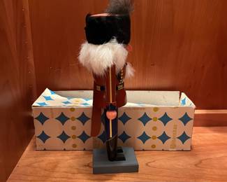 T77 - $35. Erzgebirge Soldier Nutcracker Made in Germany. Measures 10.5” tall.