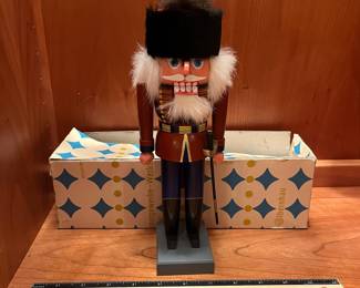 T77 - $35. Erzgebirge Soldier Nutcracker Made in Germany. Measures 10.5” tall.