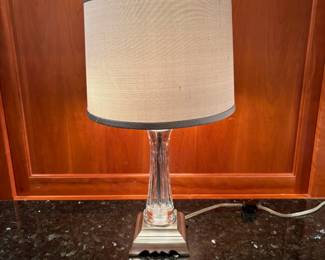 T6 - $100. Waterford Ballet Ruffle Lamp with Waterford Shade. Measures 21" T. Excellent condition.
