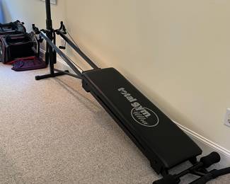 T94 - $70. Total Gym Ultra sliding bodyweight resistance machine with adjustable incline and foldable frame. 27.5" x 94" x 43.5"T. Very good condition and glides smoothly.