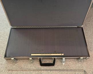 T91 - $165. Orvis Airline Travel Aluminum Double Rifle Shotgun Multi Pistol Gun Case. Measures 32” x 4” x 15” tall.