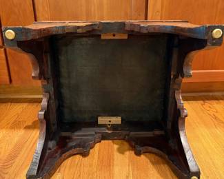 T8 - $75. Henredon Rectangular Side Table with Single Drawer. Measures 18" x 26" x 25.25" tall. Structurally sound, but significant wear on top.