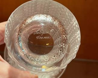 T63 - $600. Lalique Venezia Floral Crystal Vase. Measures 7” tall.