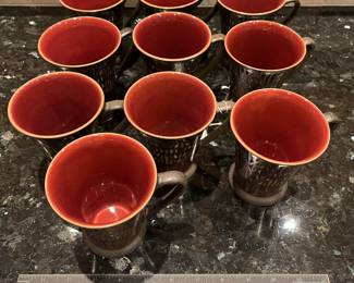 T126 - $100. Set of 10. Denby Gatsby Made in England Coffee Mugs. Each measures 4.25” tall.