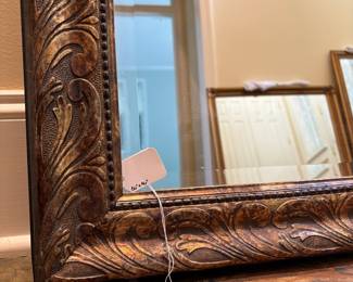 T12 - $65. Large wall mirror, can be hung either direction. Measures 36" x 46". Overall good condition, minor chips on frame and damage on corners.