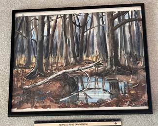 T109 - $75. Watercolor Painting Signed Catherine Hatcher. Measures 20” x 16” tall.