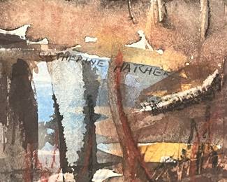 T109 - $75. Watercolor Painting Signed Catherine Hatcher. Measures 20” x 16” tall.