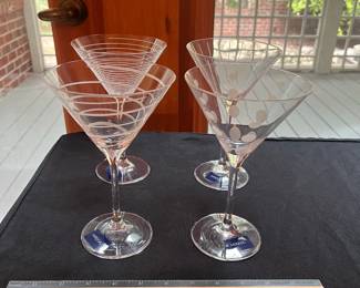 T56 - $25. Set of 4 Mikasa Martini Glasses. Measures 7.5" tall. New with tags.