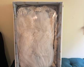 T49 - $75. Vintage wedding dress in box.