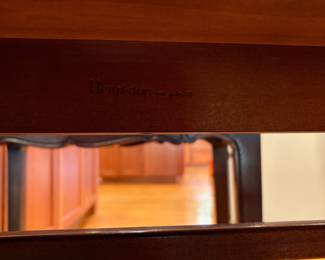 T8 - $75. Henredon Rectangular Side Table with Single Drawer. Measures 18" x 26" x 25.25" tall. Structurally sound, but significant wear on top.