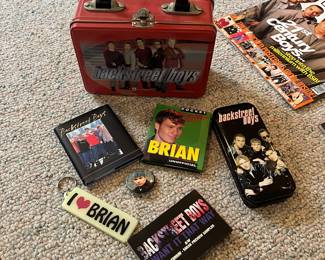 T122 - $100. Lot of 31 Backstreet Boys Magazines and Books Plus Some Accessories.