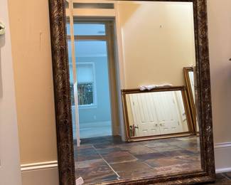 T12 - $65. Large wall mirror, can be hung either direction. Measures 36" x 46". Overall good condition, minor chips on frame and damage on corners.