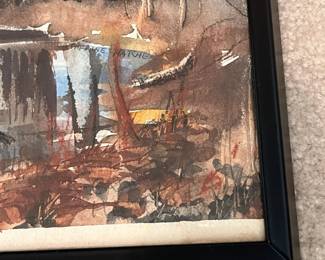 T109 - $75. Watercolor Painting Signed Catherine Hatcher. Measures 20” x 16” tall.