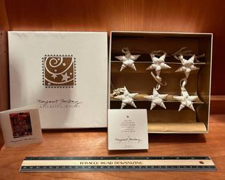 T76 - $30. A Pocket Full Of Stars Margaret Furlong Falling Star Ornaments Porcelain 1992. Each Measures 2”.