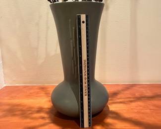 T129 - $65. Large McCoy Pottery Vase Vesta Collection Matte Green. Measures 13.5” tall.